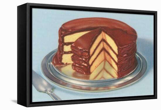 Yellow Cake with Chocolate Frosting, Three Layers-null-Framed Stretched Canvas