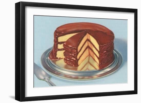 Yellow Cake with Chocolate Frosting, Three Layers-null-Framed Art Print