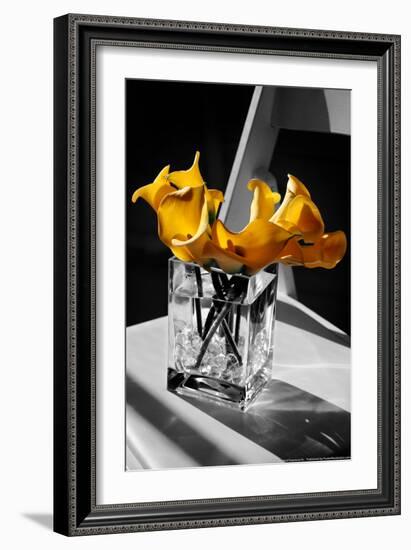 Yellow Calla Lilies in Vase-null-Framed Photo
