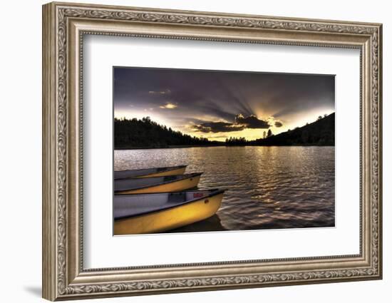 Yellow Canoes-Bob Larson-Framed Art Print