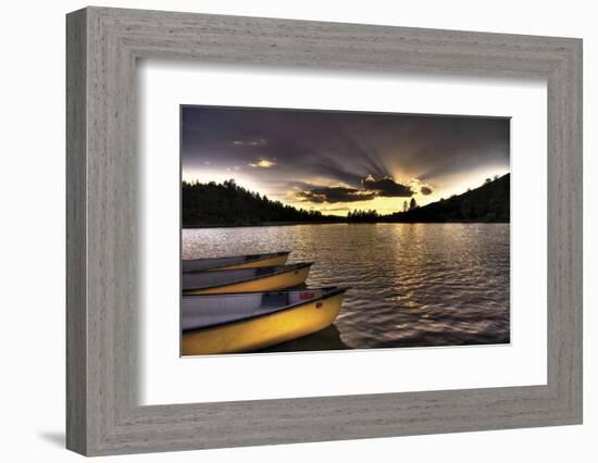 Yellow Canoes-Bob Larson-Framed Art Print