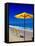 Yellow Chairs and Umbrella on Pristine Beach, Caribbean-Greg Johnston-Framed Premier Image Canvas