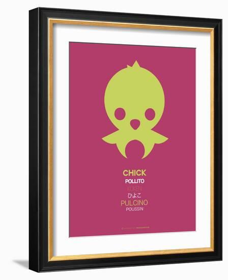 Yellow Chick Multilingual Poster-NaxArt-Framed Art Print