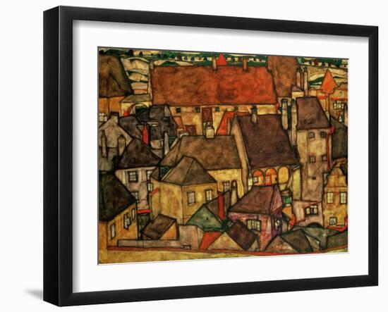 Yellow City, 1914-Egon Schiele-Framed Giclee Print