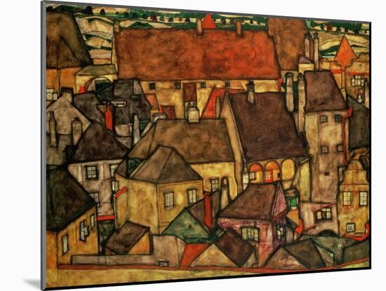 Yellow City, 1914-Egon Schiele-Mounted Giclee Print