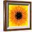 Yellow Concentric Flower Center: Mandala Kaleidoscopic Design-tr3gi-Framed Art Print