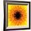 Yellow Concentric Flower Center: Mandala Kaleidoscopic Design-tr3gi-Framed Art Print