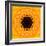 Yellow Concentric Flower Center: Mandala Kaleidoscopic Design-tr3gi-Framed Art Print