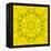 Yellow Concentric Flower Center: Mandala Kaleidoscopic Design-tr3gi-Framed Stretched Canvas