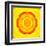 Yellow Concentric Flower Center: Mandala Kaleidoscopic Design-tr3gi-Framed Art Print