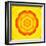 Yellow Concentric Flower Center: Mandala Kaleidoscopic Design-tr3gi-Framed Art Print