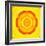 Yellow Concentric Flower Center: Mandala Kaleidoscopic Design-tr3gi-Framed Art Print