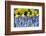 Yellow Daffodils and Blue Grape Hyacinths in Spring Garden 'Keukenhof', Holland-dzain-Framed Photographic Print