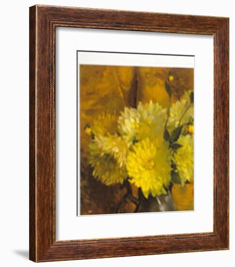 Yellow Dahlias-Laura Coombs Hills-Framed Art Print