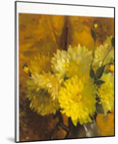 Yellow Dahlias-Laura Coombs Hills-Mounted Art Print