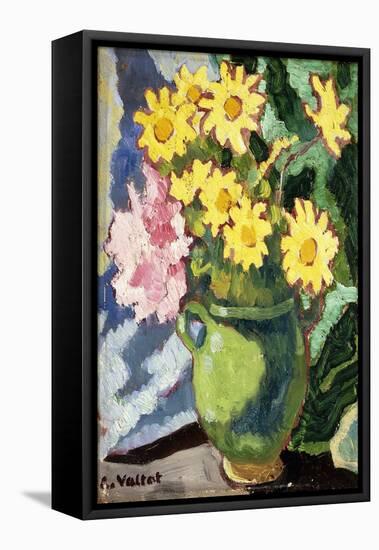 Yellow Daisies in a Green Jug; Marguerites Jaunes, Cruche Verte, 1943 (Oil on Panel)-Louis Valtat-Framed Premier Image Canvas