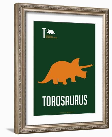 Yellow Dinosaur-NaxArt-Framed Art Print