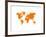 Yellow Dotted World Map-NaxArt-Framed Art Print