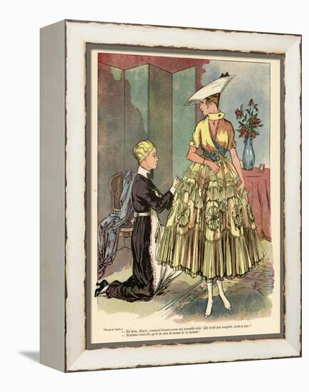Yellow Dress 1916-null-Framed Stretched Canvas