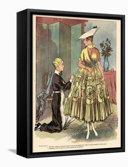 Yellow Dress 1916-null-Framed Stretched Canvas