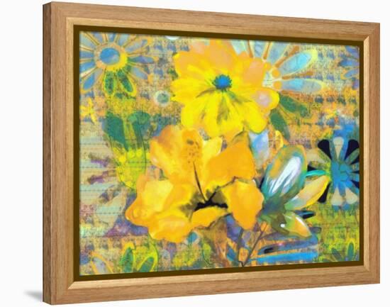 Yellow Flora-Ricki Mountain-Framed Stretched Canvas