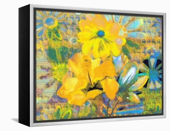 Yellow Flora-Ricki Mountain-Framed Stretched Canvas