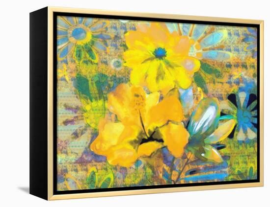 Yellow Flora-Ricki Mountain-Framed Stretched Canvas