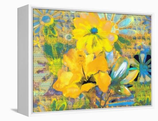 Yellow Flora-Ricki Mountain-Framed Stretched Canvas