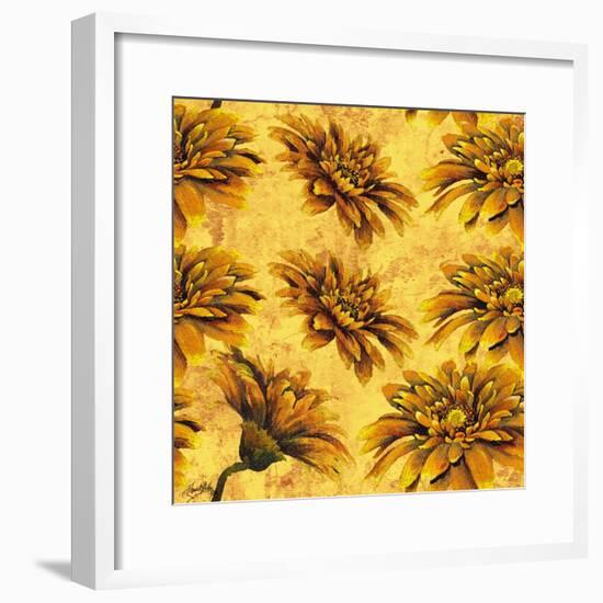 Yellow Floral Pattern I-Elizabeth Medley-Framed Art Print