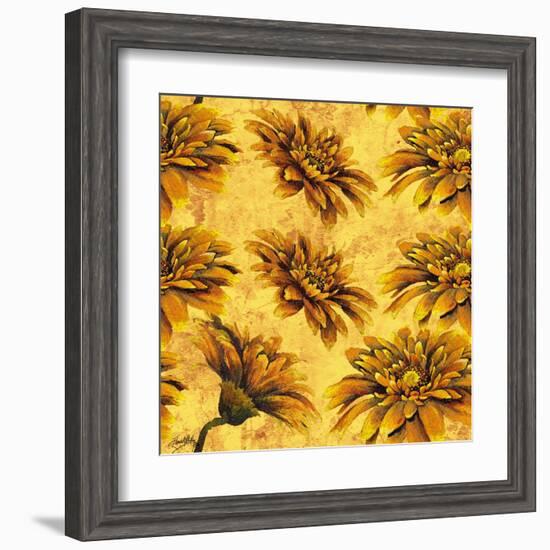 Yellow Floral Pattern I-Elizabeth Medley-Framed Art Print