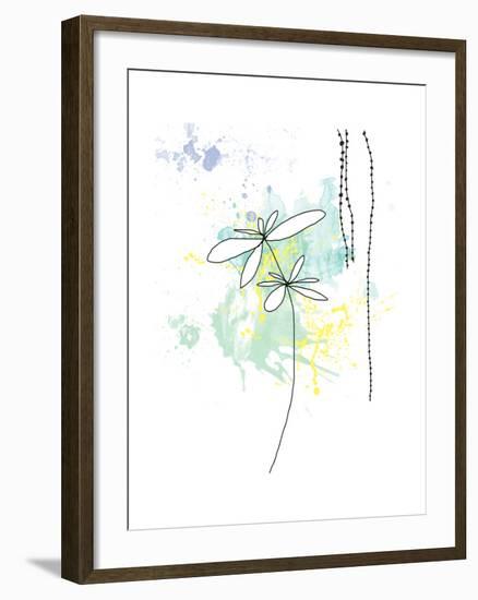 Yellow Floral Splash-Jan Weiss-Framed Art Print
