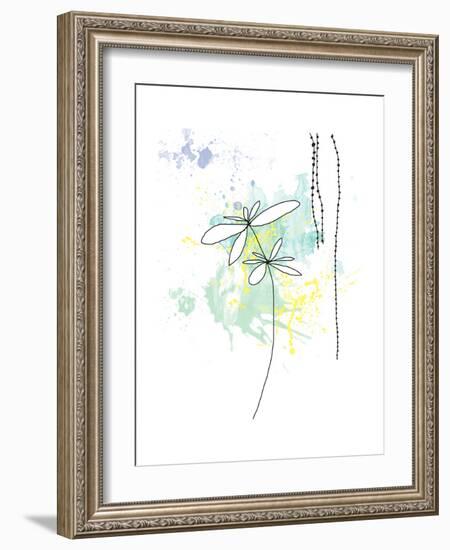 Yellow Floral Splash-Jan Weiss-Framed Art Print