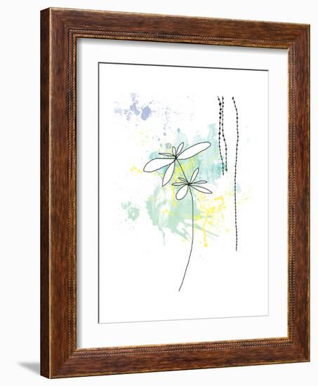 Yellow Floral Splash-Jan Weiss-Framed Art Print