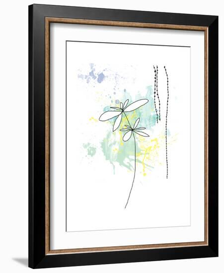 Yellow Floral Splash-Jan Weiss-Framed Art Print