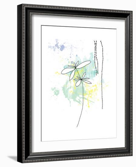 Yellow Floral Splash-Jan Weiss-Framed Art Print