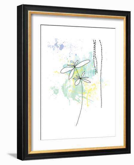 Yellow Floral Splash-Jan Weiss-Framed Art Print