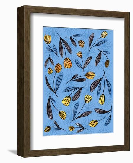 Yellow Florals Print-Cody Alice Moore-Framed Art Print