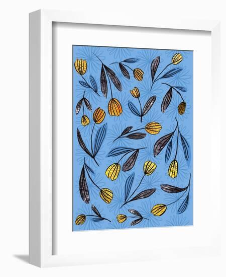 Yellow Florals Print-Cody Alice Moore-Framed Art Print