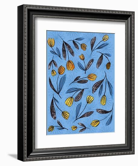 Yellow Florals Print-Cody Alice Moore-Framed Art Print