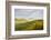 Yellow flowers and rainbow frame the green hills of Crete Senesi (Senese Clays), Province of Siena,-Roberto Moiola-Framed Photographic Print