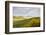 Yellow flowers and rainbow frame the green hills of Crete Senesi (Senese Clays), Province of Siena,-Roberto Moiola-Framed Photographic Print