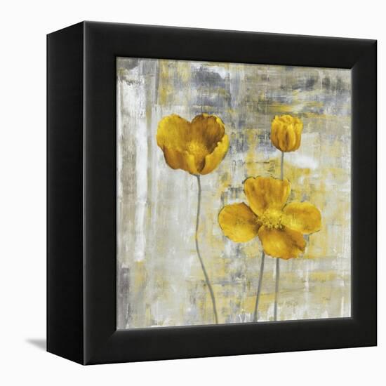 Yellow Flowers II-Carol Black-Framed Stretched Canvas
