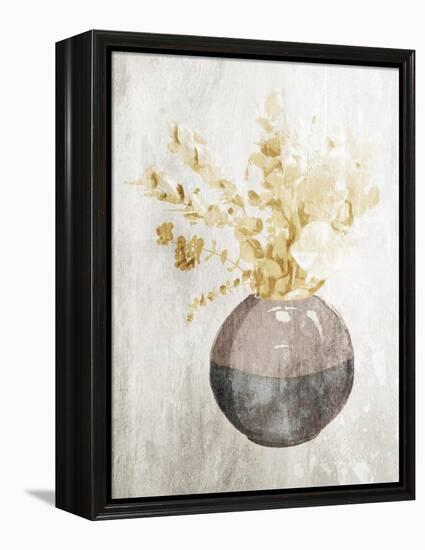 Yellow Flowers In Vase Mate-OnRei-Framed Stretched Canvas