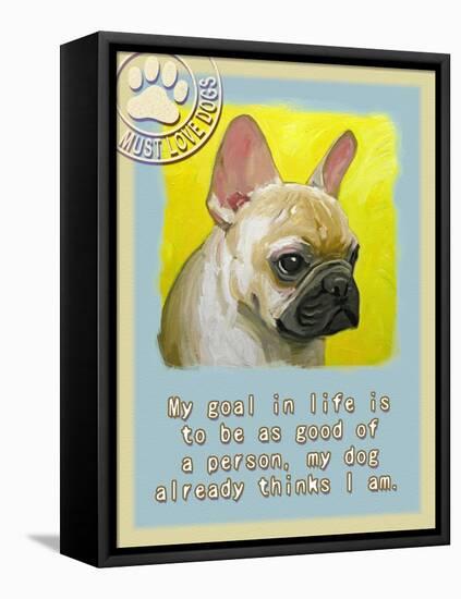 Yellow French Bulldog-Cathy Cute-Framed Premier Image Canvas