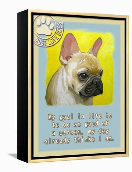 Yellow French Bulldog-Cathy Cute-Framed Premier Image Canvas