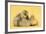 Yellow Gosling and Duckling on Yellow Background-Mark Taylor-Framed Photographic Print