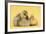 Yellow Gosling and Duckling on Yellow Background-Mark Taylor-Framed Photographic Print