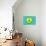 Yellow Green and Blue Peace Sign-null-Premium Giclee Print displayed on a wall