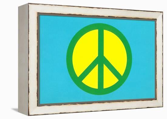 Yellow Green and Blue Peace Sign-null-Framed Stretched Canvas