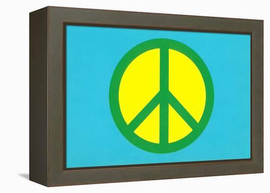 Yellow Green and Blue Peace Sign-null-Framed Stretched Canvas